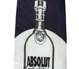Gravata Tradicional em Poliester Estampado gtp0080 - Garrafa Vodka Absolut Azul