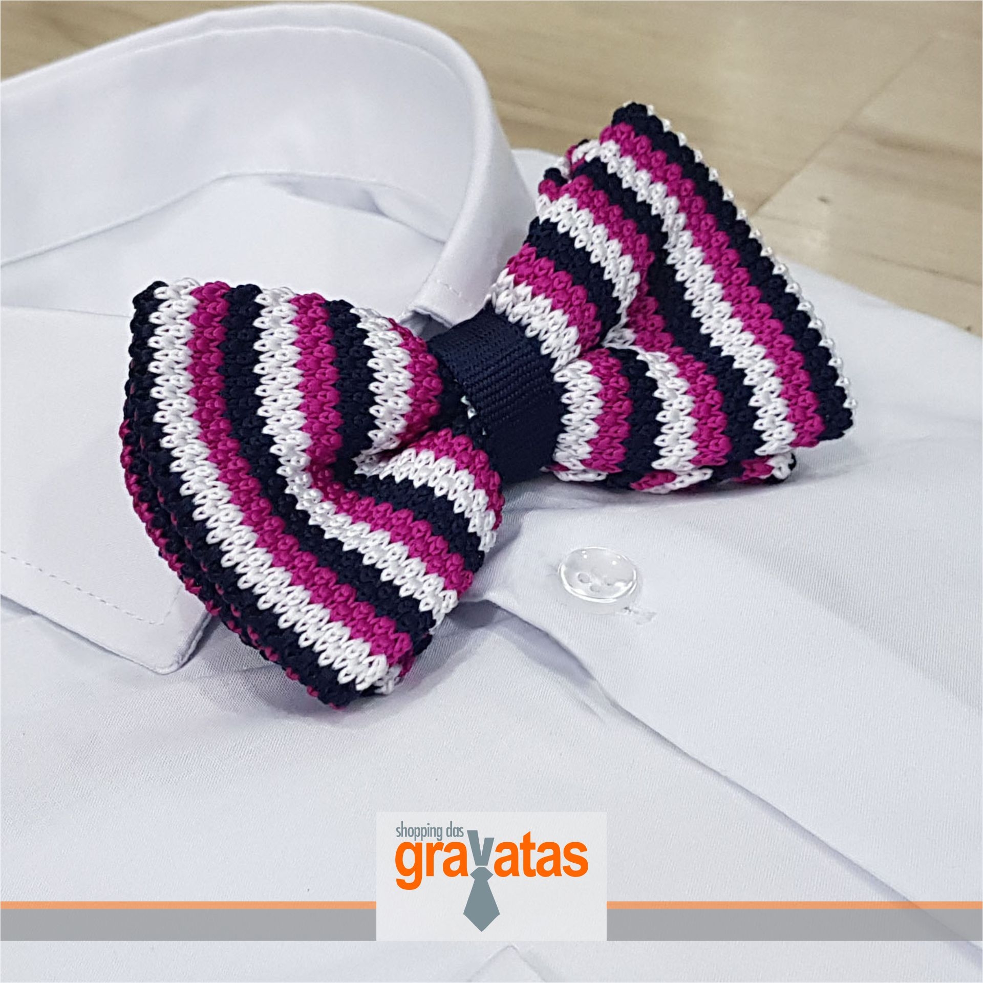 Gravata Borboleta Crochet Nó Duplo (11cm x 6cm) - gbndc0006